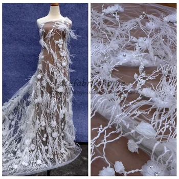 1 yard New Off white/Dark pink Handmade 3D flowers pearls feather rhinestone wedding dress lace fabric 51'' width 1 yard
1 yard New Off white/Dark pink Handmade 3D flowers pearls feather rhinestone wedding dress lace fabric 51'' width 1 yard