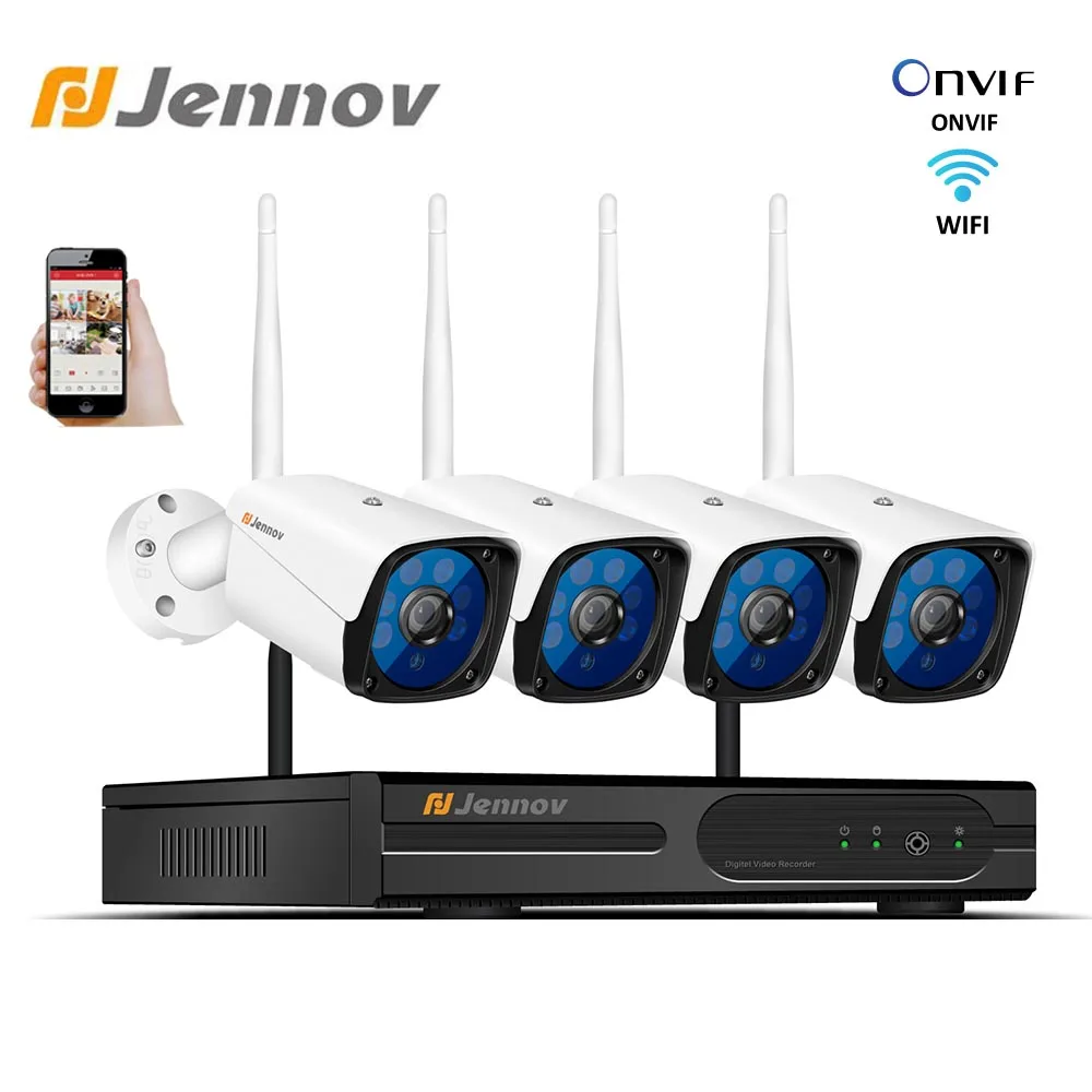 Jennov 4CH Video Surveillance NVR Wifi Camera Home Security Camera System Wireless CCTV kit Ip66 960P Waterproof Cameras
Jennov 4CH Video Surveillance NVR Wifi Camera Home Security Camera System Wireless CCTV kit Ip66 960P Waterproof Cameras