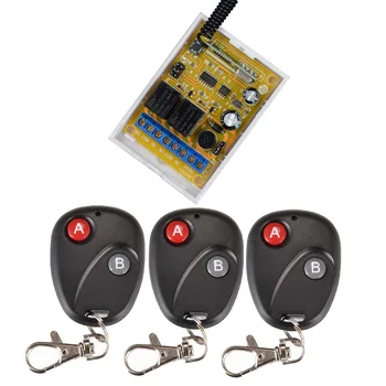DC 12V 24V RF Wireless Remote Control Light Switch 433Mhz 2 Channel Relay Receiver With 3PCS Black Transmitter
DC 12V 24V RF Wireless Remote Control Light Switch 433Mhz 2 Channel Relay Receiver With 3PCS Black Transmitter