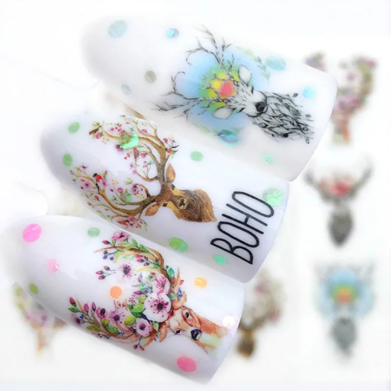 2 Sheets Triangle Nail Stickers Cute Manicure Blue Water Decals Reindeer Nailart Supplies Aurora Borealis Watercolor Decorations
2 Sheets Triangle Nail Stickers Cute Manicure Blue Water Decals Reindeer Nailart Supplies Aurora Borealis Watercolor Decorations