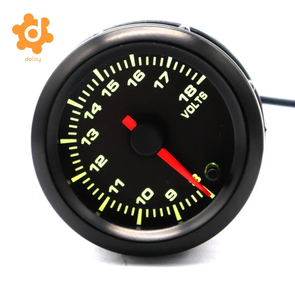 Car Motor 7 Color LED Light 52mm 8V-18V Volt Voltmeter Gauge Pointer Meter