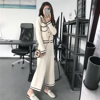 2019 new Autumn knit zipper Cardigan Top and trousers Two-piece suit fashion casual cardigan Sweater pants suit Coat female
2019 new Autumn knit zipper Cardigan Top and trousers Two-piece suit fashion casual cardigan Sweater pants suit Coat female