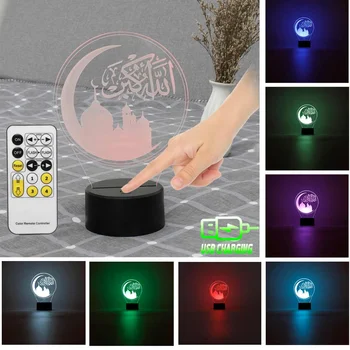 3D Night Light EID Mubarak Ramadan Islamic LED Color Desk Lamp Decor With Remote Control Flash/Brightness Adjustment Changing
3D Night Light EID Mubarak Ramadan Islamic LED Color Desk Lamp Decor With Remote Control Flash/Brightness Adjustment Changing
