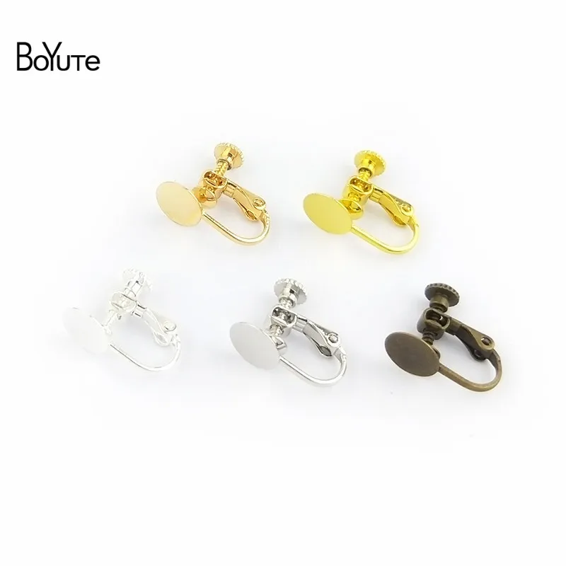 BoYuTe 10PCS 5 Colors Metal Brass 1417MM Clip Earrings with 8MM Base Diy Earrings Jewelry Parts Accessories (1)