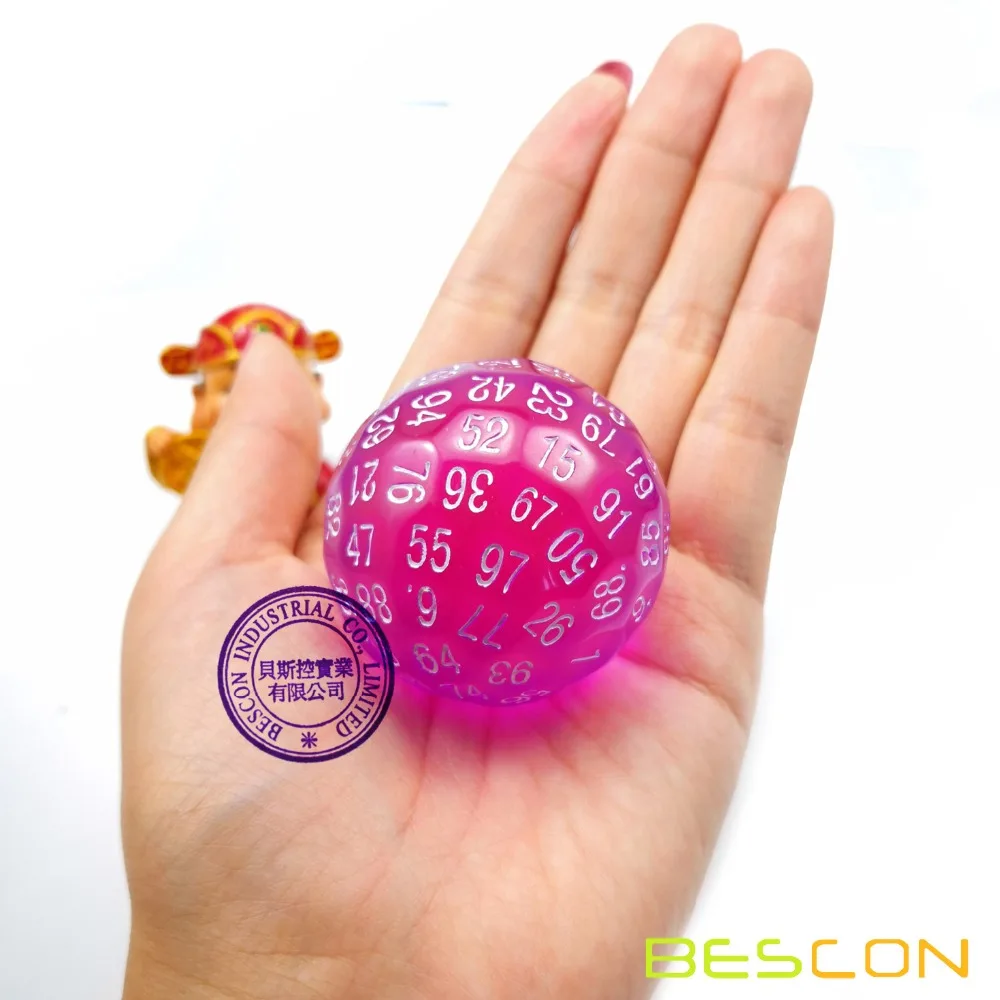 Bescon Translucent Polyhedral Dice 100 Sides Dice, Transparent D100 die, 100 Sided Cube, D100 Game Dice,100-Sided Cube of Purple
Bescon Translucent Polyhedral Dice 100 Sides Dice, Transparent D100 die, 100 Sided Cube, D100 Game Dice,100-Sided Cube of Purple