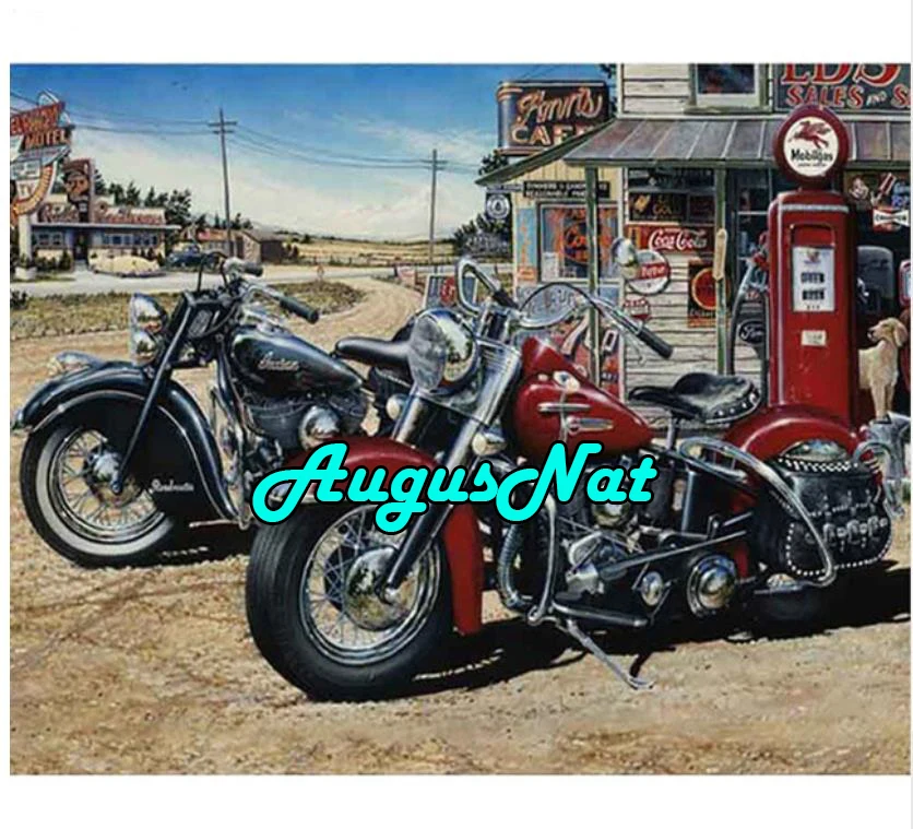 motorcycle diamond painting shop daimond mosaic landscape diamant dotz bead puzzle picture village embroidery crafts kit | Дом и сад