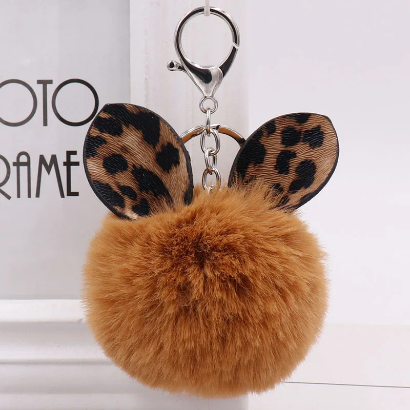 Fashion Leopard Ear Ball plush keychains creative Pom Pom Keyrings Fure ball Bag Pendant Hanging Pompom KeyChain Women female 35
Fashion Leopard Ear Ball plush keychains creative Pom Pom Keyrings Fure ball Bag Pendant Hanging Pompom KeyChain Women female 35