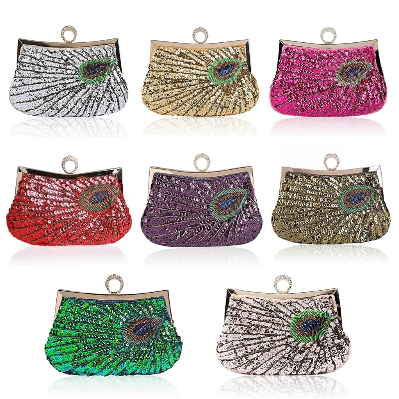Vintage Women Beads Sequin Peacock Handbag Party Evening Clutch Bag Wallet Purse
Vintage Women Beads Sequin Peacock Handbag Party Evening Clutch Bag Wallet Purse