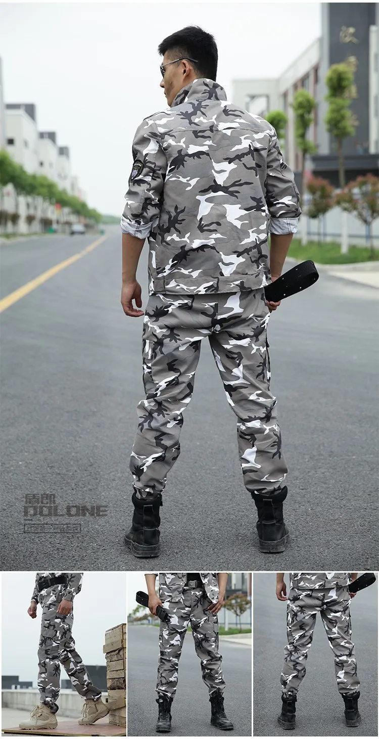 Men's Hunting Clothes Snow Camouflage Suits Outfit US Army Uniforms Military Tactical Combat Clothing Set Multicam Jacket Pants 14