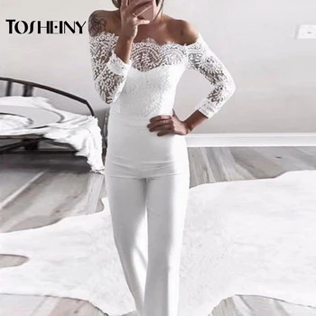 Tosheiny 2020 Women Sexy Off Shoulder Lace Backless Long Sleeve Playsuit Elegant Solid Color Jumpsuit TH9528 
Tosheiny 2020 Women Sexy Off Shoulder Lace Backless Long Sleeve Playsuit Elegant Solid Color Jumpsuit TH9528