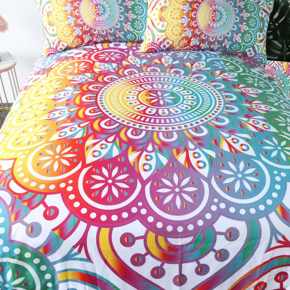 Комплект постельного белья BeddingOutlet с мандалой красочный цветочный пододеяльник