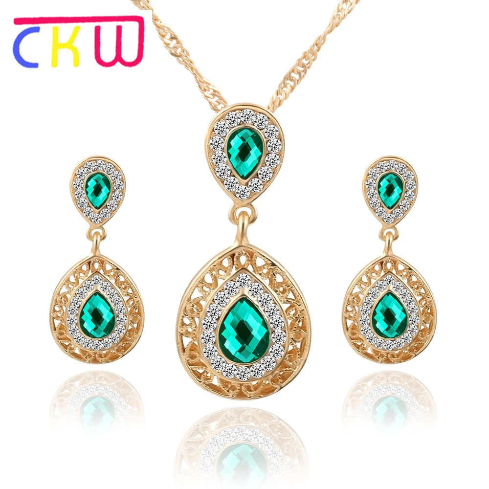 CKW Bohemia Water Drop Crystal Rhinestone Earrings Necklace Sets for womengold necklace chain Zinc Alloy Engagement necklace set
CKW Bohemia Water Drop Crystal Rhinestone Earrings Necklace Sets for womengold necklace chain Zinc Alloy Engagement necklace set