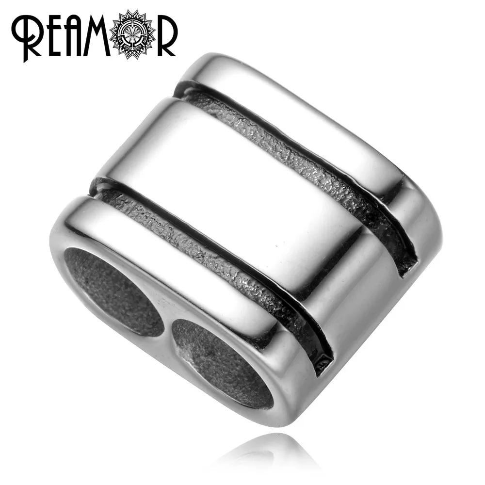 REAMOR 6mm 316l Stainless Steel Double Hole Stripe European Big Hole Spacer Beads For Men Leather Bracelet DIY Jewelry Making
REAMOR 6mm 316l Stainless Steel Double Hole Stripe European Big Hole Spacer Beads For Men Leather Bracelet DIY Jewelry Making