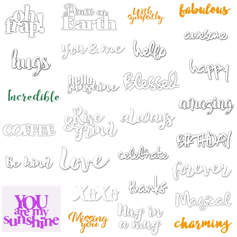 "Happy" "Forever" "Blessed" Words Metal Cutting Dies Set for Making Card Scrapbooking DIY Paper Album Decoration Craft New 2019
"Happy" "Forever" "Blessed" Words Metal Cutting Dies Set for Making Card Scrapbooking DIY Paper Album Decoration Craft New 2019