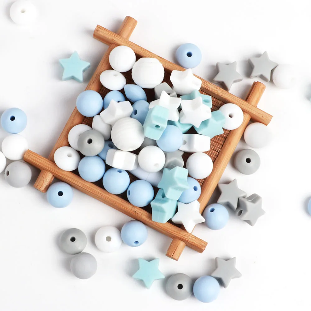 TYRY.HU 50pc Silicone Loose Beads Sets Spiral Star Lentil Shaped Accessories Necklace DIY Baby Teething Beads Safe Toys BPA Free
TYRY.HU 50pc Silicone Loose Beads Sets Spiral Star Lentil Shaped Accessories Necklace DIY Baby Teething Beads Safe Toys BPA Free