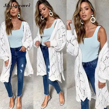 2019 Autumn Knitted Women Knitwear Cardigan Sweater Lantern Sleeve Hollow Ladies Elegant Outwear Solid Long Cardigan Sweater
2019 Autumn Knitted Women Knitwear Cardigan Sweater Lantern Sleeve Hollow Ladies Elegant Outwear Solid Long Cardigan Sweater