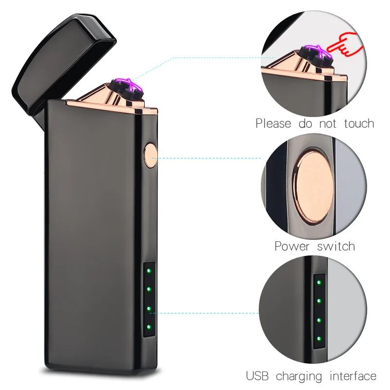 USB Metal Windproof Cigarettes Tobacco Smoke Lighters Rechargeable Double Arc Plasma Pulse Battery Indicator Lighter Men's Gift
USB Metal Windproof Cigarettes Tobacco Smoke Lighters Rechargeable Double Arc Plasma Pulse Battery Indicator Lighter Men's Gift