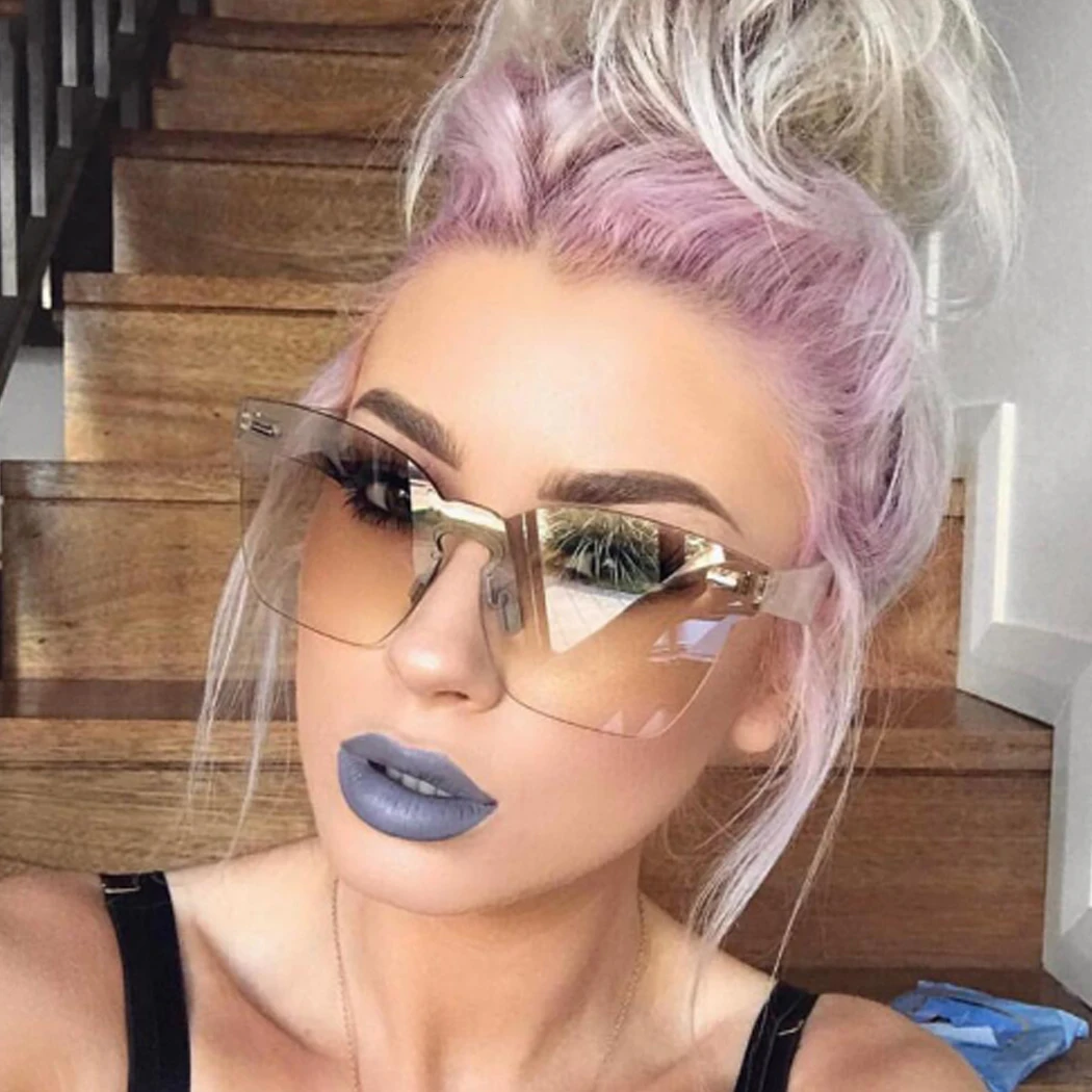 Fashion Rimless Square Sunglasses Women Brand New Oversized Shades Sun Glasses Eyewear Female Girls Pink Sunglass Glasses
Fashion Rimless Square Sunglasses Women Brand New Oversized Shades Sun Glasses Eyewear Female Girls Pink Sunglass Glasses