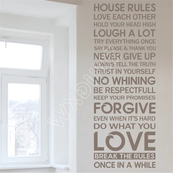 WXDUUZ HOUSE RULES WALL STICKERS vinyl love quote family transfer lounge art decal Wall Sticker Home Decor B510
WXDUUZ HOUSE RULES WALL STICKERS vinyl love quote family transfer lounge art decal Wall Sticker Home Decor B510