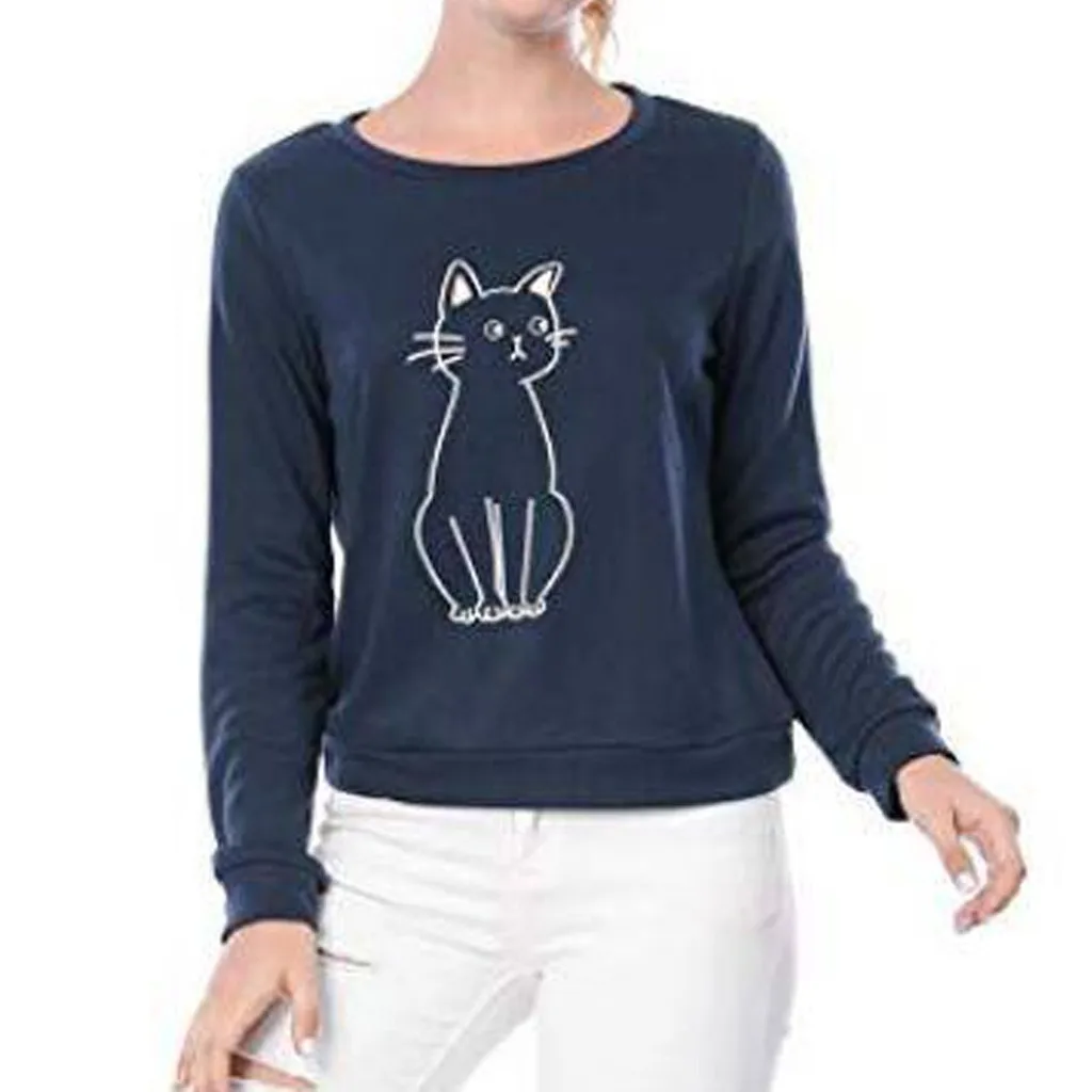 Fashion Women Tshirt Chemise Femme Casual Cat Splice Loose Long Sleeve Round Neck T-shirt Tops Tee Shirt Femme Womens T Shirt
Fashion Women Tshirt Chemise Femme Casual Cat Splice Loose Long Sleeve Round Neck T-shirt Tops Tee Shirt Femme Womens T Shirt