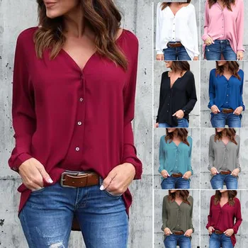Plus Size Shirts 5XL 4XL Women Chiffon Blouse Button Sexy V Neck Long Sleeve Woman Tops Office Lady Blusas Summer Shirt
Plus Size Shirts 5XL 4XL Women Chiffon Blouse Button Sexy V Neck Long Sleeve Woman Tops Office Lady Blusas Summer Shirt