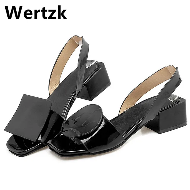 Wertzk 2019 Geometric Square Toe Women Sandals High Heels Summer One Strap Slingbacks Women Sandalias Mujer Sandale Femme T030
Wertzk 2019 Geometric Square Toe Women Sandals High Heels Summer One Strap Slingbacks Women Sandalias Mujer Sandale Femme T030