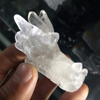 Natural White transparent crystal quartz Carved Crystal Dragon Skull/Head Healing Reiki
Natural White transparent crystal quartz Carved Crystal Dragon Skull/Head Healing Reiki