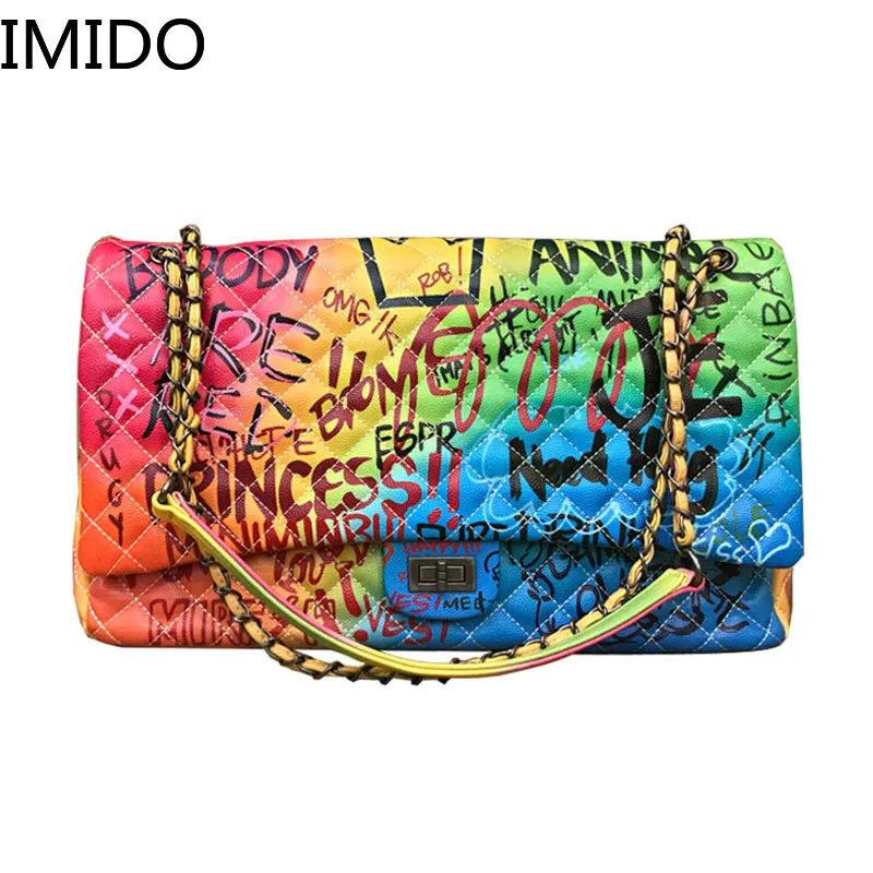 IMIDO Women Bag 2019 New Color Graffiti Printed Shoulder Big Bags Fashion Large Travel Bags Women Brand Luxury Chain Handbags
IMIDO Women Bag 2019 New Color Graffiti Printed Shoulder Big Bags Fashion Large Travel Bags Women Brand Luxury Chain Handbags