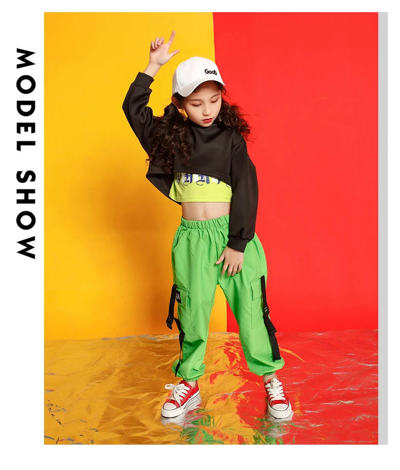 Girls boutique outfits cotton 4 6 8 10 12 14 16 Years hip hop hoodie dance costumes kids Jazz summer baby girls clothing set (6)