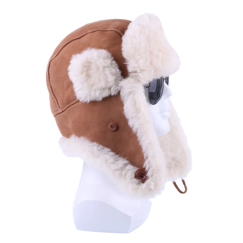 Winter Bomber Hats Genuine Sheepskin Leather Russian Ushanka for Men Women Natural Sheep Fur Warm Suede Earflap Trooper Snow Cap
Winter Bomber Hats Genuine Sheepskin Leather Russian Ushanka for Men Women Natural Sheep Fur Warm Suede Earflap Trooper Snow Cap