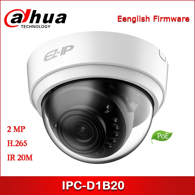 Фото Dahua IP камера IPC-D1B20 2MP 2 8 мм 3 6 фиксированный объектив ИК Крытый мини-купольная