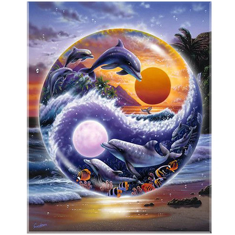 5D Diy square round drill Diamond Painting Dolphins Sea turtles Cross Stitch Yin and Yang Dolphins Kit Wedding Decoration ZP-648
5D Diy square round drill Diamond Painting Dolphins Sea turtles Cross Stitch Yin and Yang Dolphins Kit Wedding Decoration ZP-648