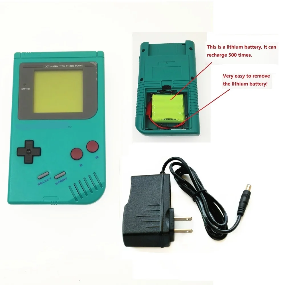 Refurbished Rechargeable For GameBoy DMG GB Console + Game Card+ Power Charger - Green
Refurbished Rechargeable For GameBoy DMG GB Console + Game Card+ Power Charger - Green