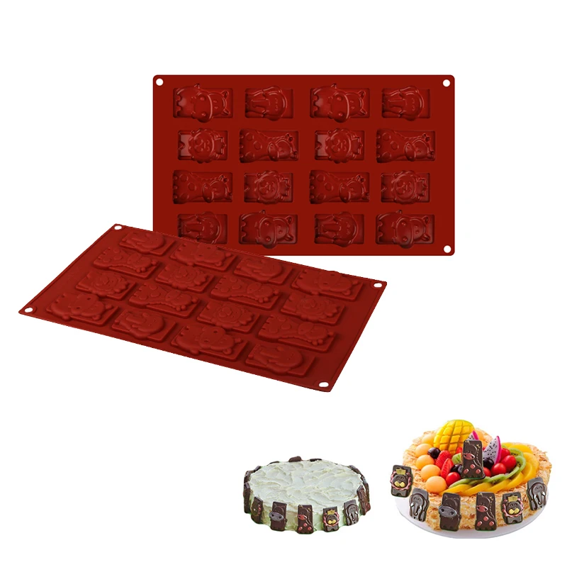 16 Holes Animals Silicone Chocolate Mold For Cookie Pastries Mould DIY Candy Maker Tray Fondant Birthday Cake Decoration Tools
16 Holes Animals Silicone Chocolate Mold For Cookie Pastries Mould DIY Candy Maker Tray Fondant Birthday Cake Decoration Tools