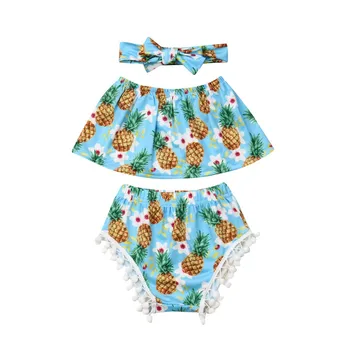 Baby Girls Blue Pineapple Printed Clothes Set Fashion Newborn Baby Girl Wrap Chest Ruffles Tassels Off Shoulder Crop Tops Shorts
Baby Girls Blue Pineapple Printed Clothes Set Fashion Newborn Baby Girl Wrap Chest Ruffles Tassels Off Shoulder Crop Tops Shorts