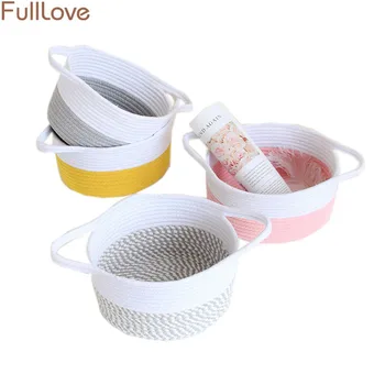 25*15cm Cotton Rope Woven Basket 2018 New Nordic Patchwork Storage Basket Sundries Cosmetic Organizer Folding Storage Baskets
25*15cm Cotton Rope Woven Basket 2018 New Nordic Patchwork Storage Basket Sundries Cosmetic Organizer Folding Storage Baskets