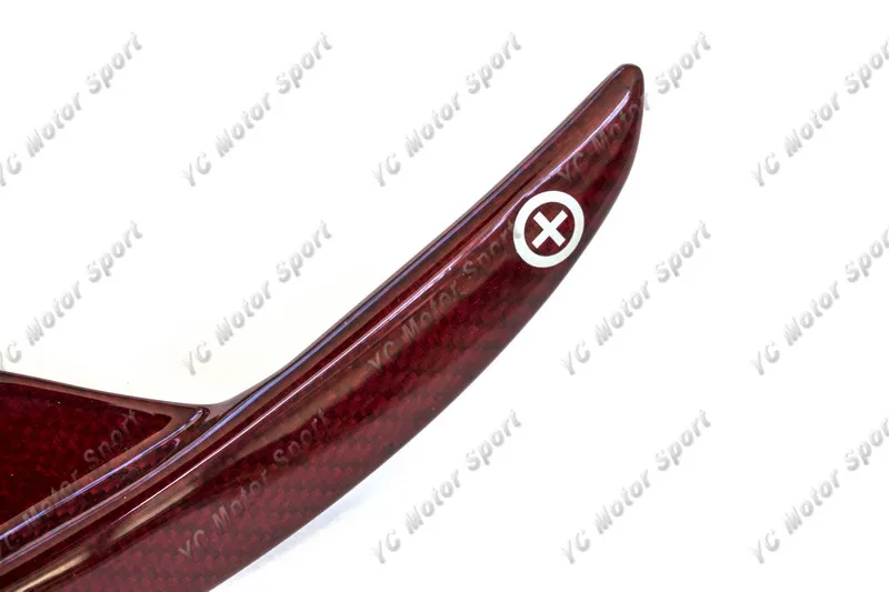 2008-2015 Nissan R35 GTR CBA DBA Lenthened Shift Paddle Red Kevlar Twill Weave Glossy Finish (15)