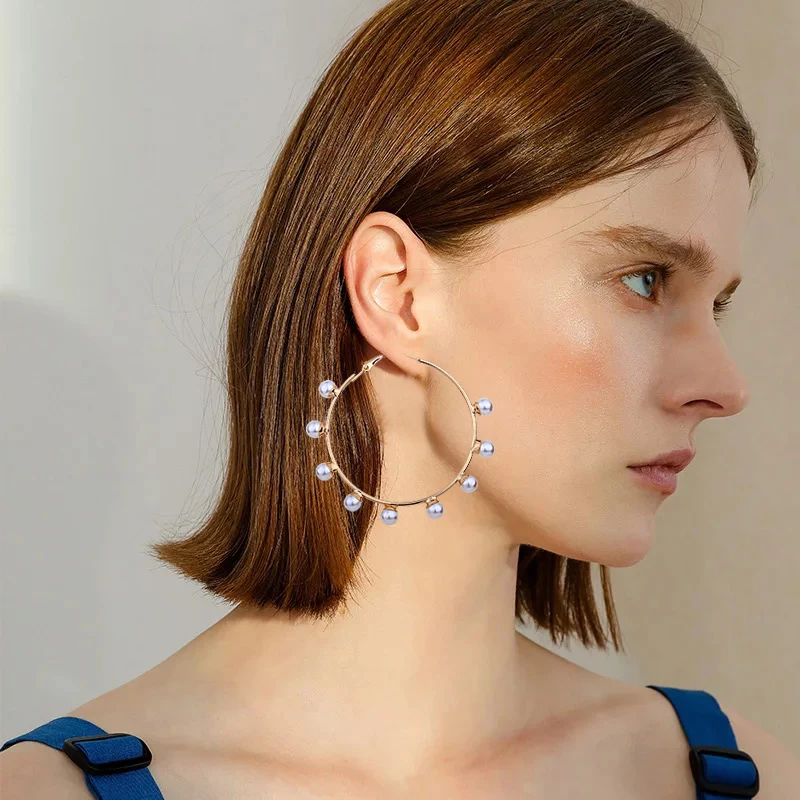 New Big Circle Imitation Pearl Earring Gold Metal Round Hoop Earrings For Women Wedding Gifts Circle Earrings Statement Jewelry
New Big Circle Imitation Pearl Earring Gold Metal Round Hoop Earrings For Women Wedding Gifts Circle Earrings Statement Jewelry