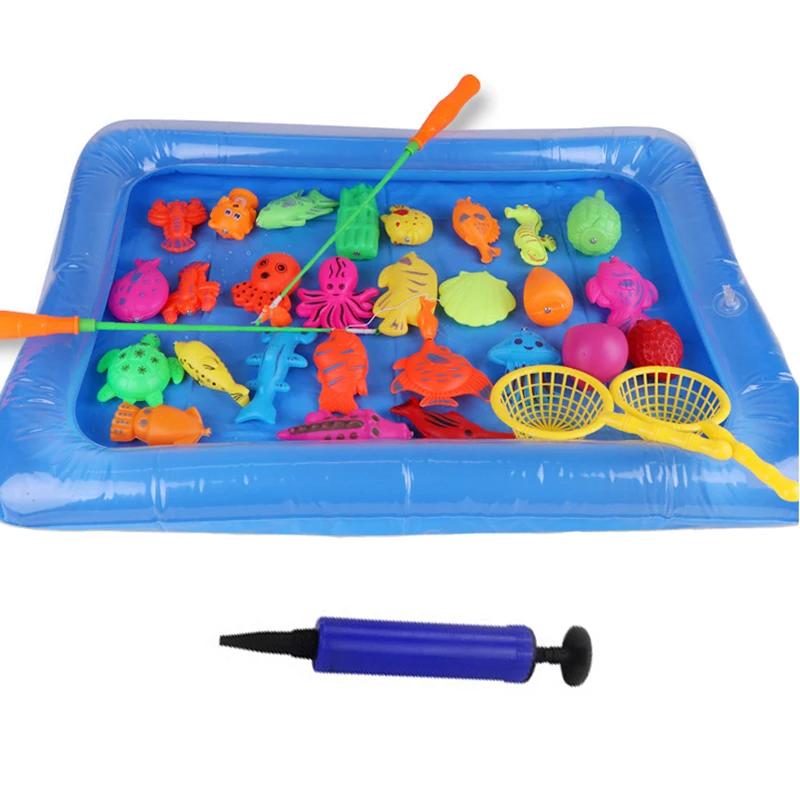 32 Pcs/Lot Magnetic Fishing Toy With Inflatable Pool Rod Net Set Fishing Game 3D Fish Bath Toys Outdoor Toys For Children
32 Pcs/Lot Magnetic Fishing Toy With Inflatable Pool Rod Net Set Fishing Game 3D Fish Bath Toys Outdoor Toys For Children