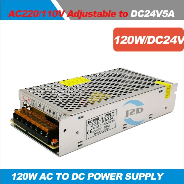 24V 5A 120W Switching Power Supply Driver for LED Strip AC100-240V Input to DC24V Output, AC to DC Power Supply Power Adapter
24V 5A 120W Switching Power Supply Driver for LED Strip AC100-240V Input to DC24V Output, AC to DC Power Supply Power Adapter
