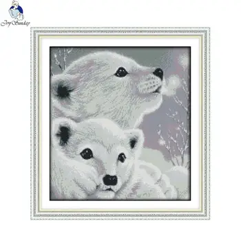 Joy Sunday Two little polar bears Patterns DIY Handmade Counted Cross stitch kit and Precise Stamped Embroidery set Needlework
Joy Sunday Two little polar bears Patterns DIY Handmade Counted Cross stitch kit and Precise Stamped Embroidery set Needlework