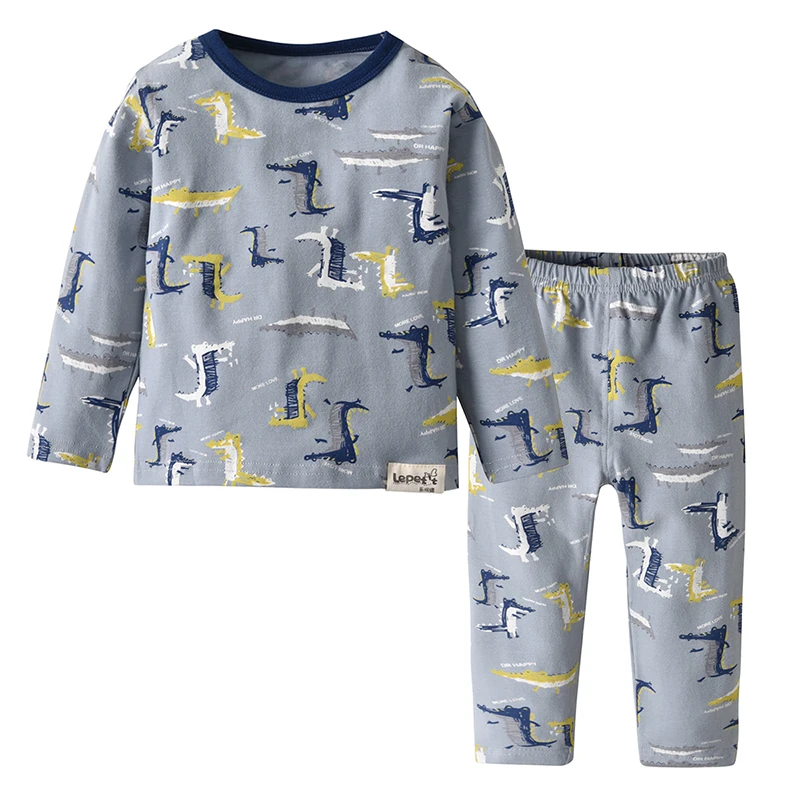 

2019 Children Thermal Long Johns Boys Girls Pyjamas Set Tops+Pants 2Pcs Autumn Cotton Pajamas Suit Nightwear Home Kid Clothes