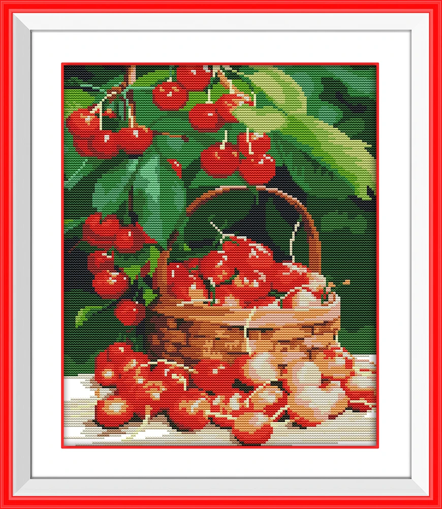 Fresh cherries (2) cross stitch kit fruit plant DMC color thread aida 14ct DIY hand embroidery set craft handmade needlework
Fresh cherries (2) cross stitch kit fruit plant DMC color thread aida 14ct DIY hand embroidery set craft handmade needlework