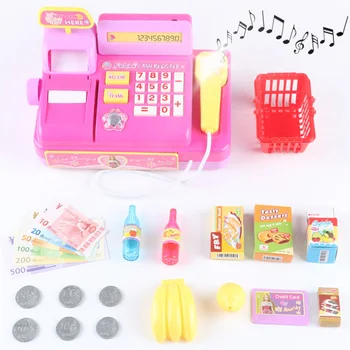 18pcs Electronic Supermarket Cash Register Toy Shopping Cart Basket Goods Machine Sound Pretend Play Cashier Toys For Girls
18pcs Electronic Supermarket Cash Register Toy Shopping Cart Basket Goods Machine Sound Pretend Play Cashier Toys For Girls