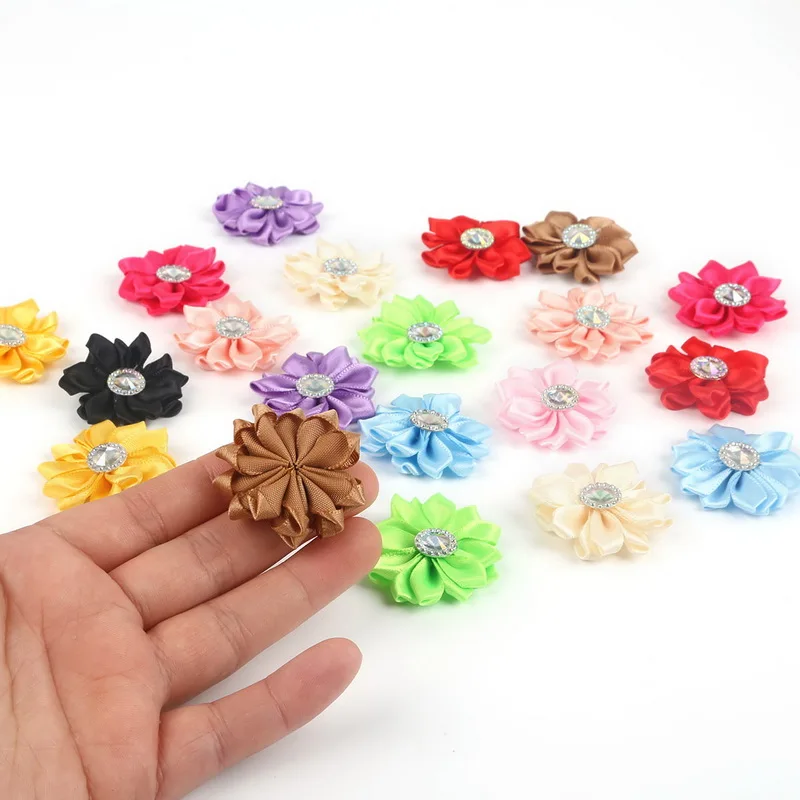 20Pcs/lot Multi Colors Handmade Small Fabric Satin Flowers with Rhinestone Appliques Sewing Wedding Garment Accessories Flowers
20Pcs/lot Multi Colors Handmade Small Fabric Satin Flowers with Rhinestone Appliques Sewing Wedding Garment Accessories Flowers