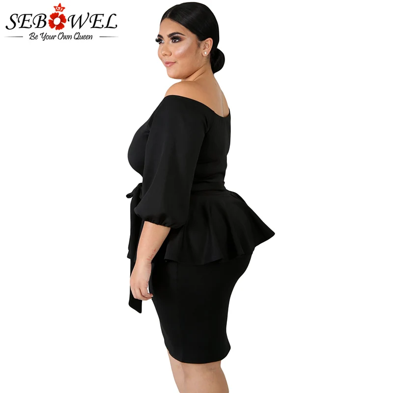 Black-Sash-Tie-Plus-Size-Peplum-Dress-LC220596-2-3