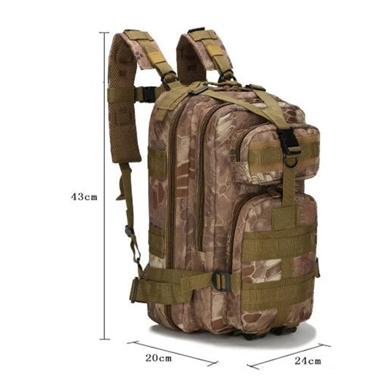 30L Outdoor Military Tactical Backpack Molle Bag Army Sport Rucksack Climbing Camping Trekking Storage Camouflage Bag BP0272 (22)