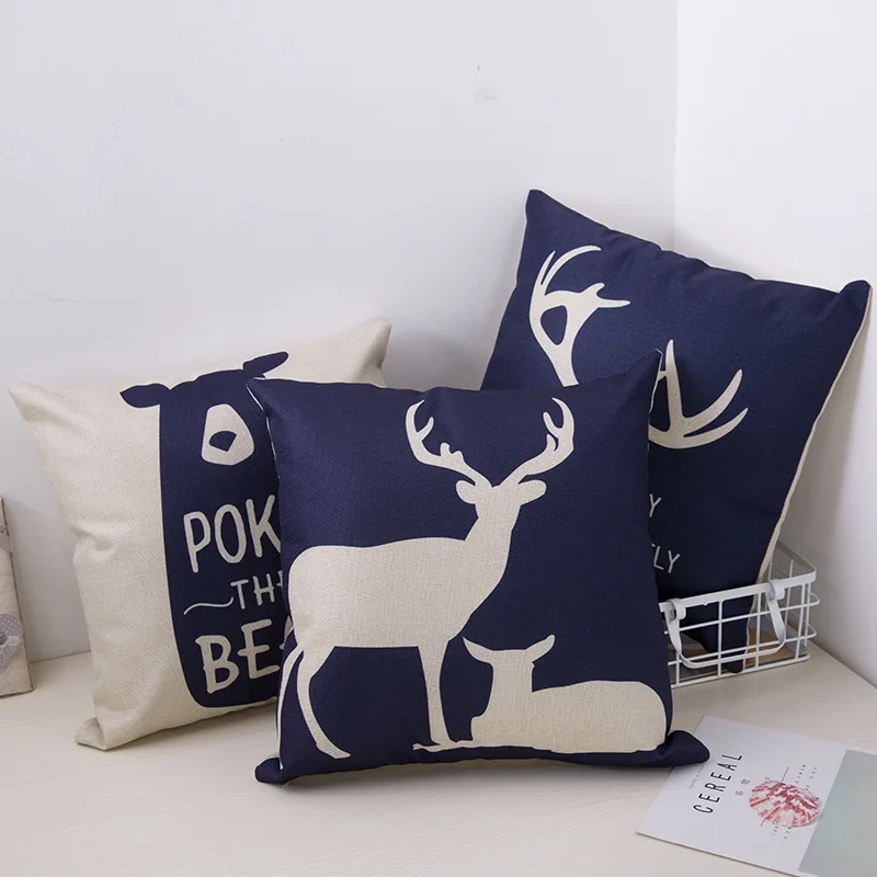 Simple Cushion Cover Animal reindeer bear Printed Square Cotton Linen Sofa Home Decorative Car Throw Pillow Cover Waist pillow
Simple Cushion Cover Animal reindeer bear Printed Square Cotton Linen Sofa Home Decorative Car Throw Pillow Cover Waist pillow