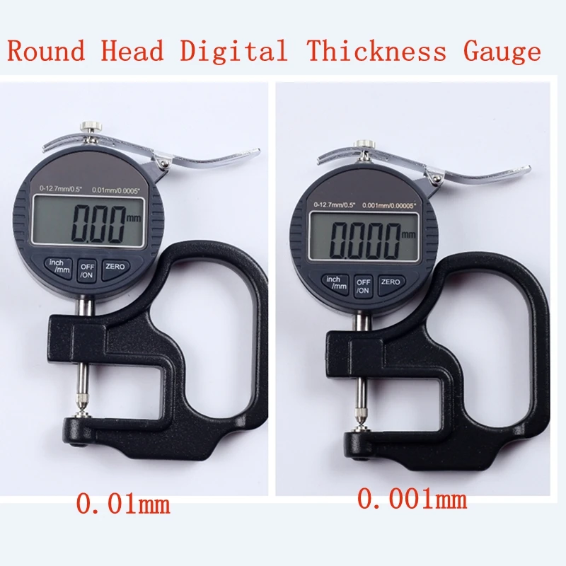 

Round Head Electronic Digital Thickness Gauge 0.001mm 0.01 Micron Thickness Indicator Meter Ball Lens Diameter 0-10mm Micrometer