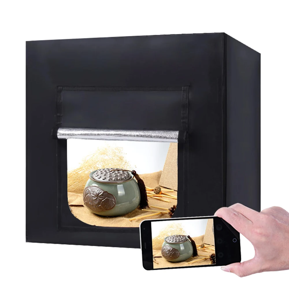 40X40X40CM Portable Mini Kit LED Photo Studio Light Box Photo Box Lighting Desktop Softbox With 4 Pieces PVC Background Cloth
40X40X40CM Portable Mini Kit LED Photo Studio Light Box Photo Box Lighting Desktop Softbox With 4 Pieces PVC Background Cloth